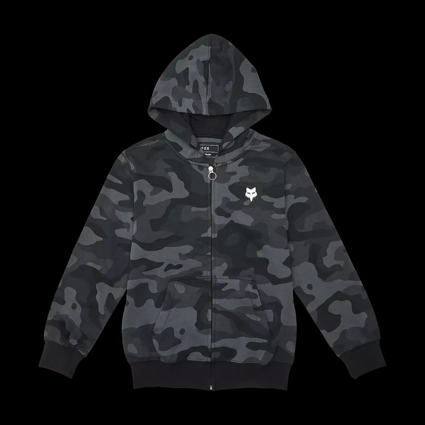 Youth Fox Head Camo Zip Hoodie